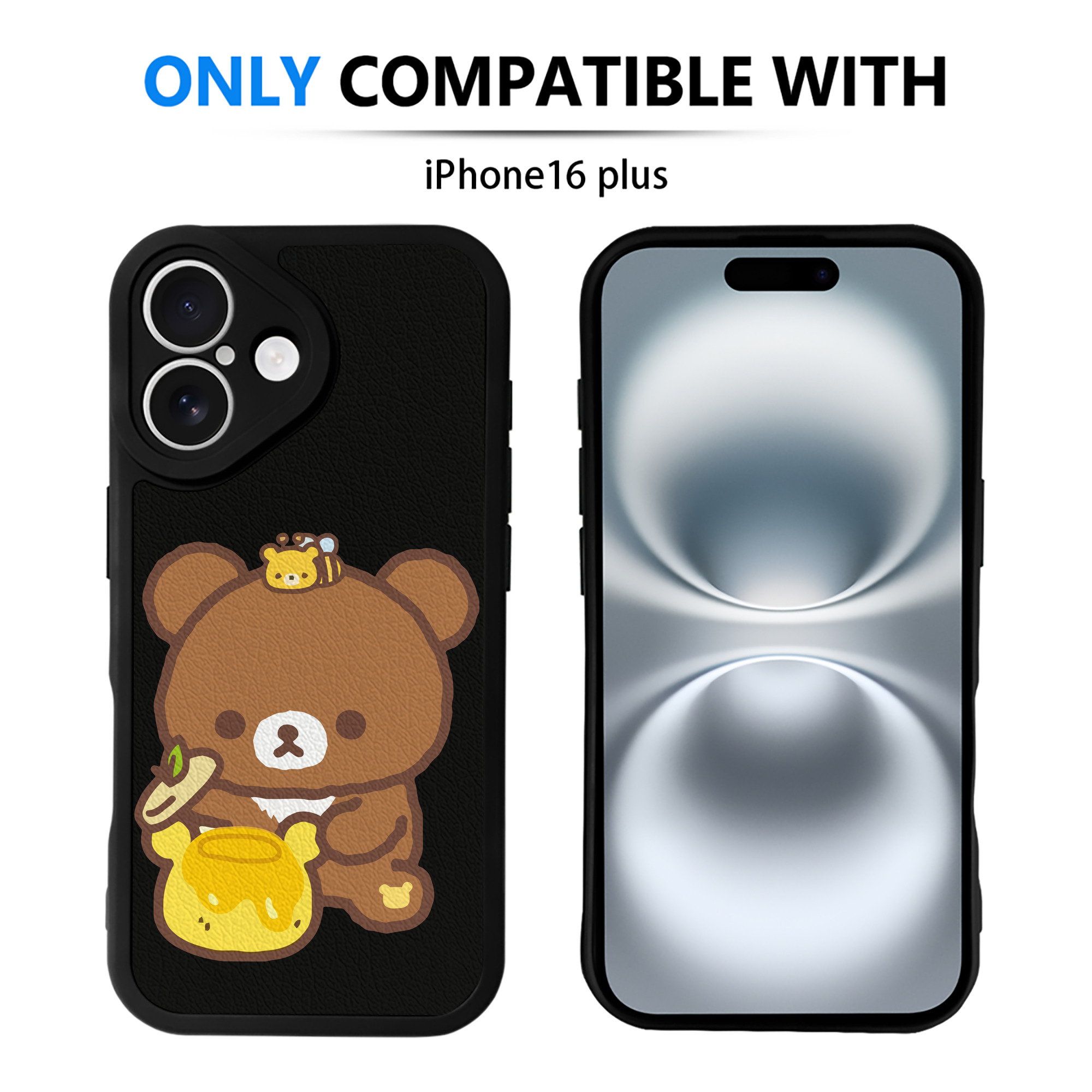 （画像用） リラックマ リラックマ キイロイトリ Rilakkuma Korilakkuma Kiiroitori 【iPhone 16シリーズ対応】シリコンスマホケース（レザー調） 材質：シリコン